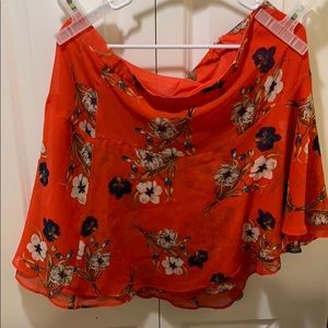 Old navy red floral skirt size 14